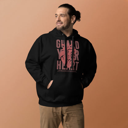 Guard your Heart - Unisex LUXE Edition Hoodie - White & Black by MASIN Fashion – Faith - based Wear