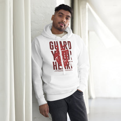 Guard your Heart - Unisex LUXE Edition Hoodie - White & Black by MASIN Fashion – Faith - based Wear