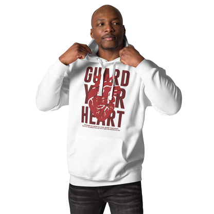 Guard your Heart - Unisex LUXE Edition Hoodie - White & Black by MASIN Fashion – Faith - based Wear