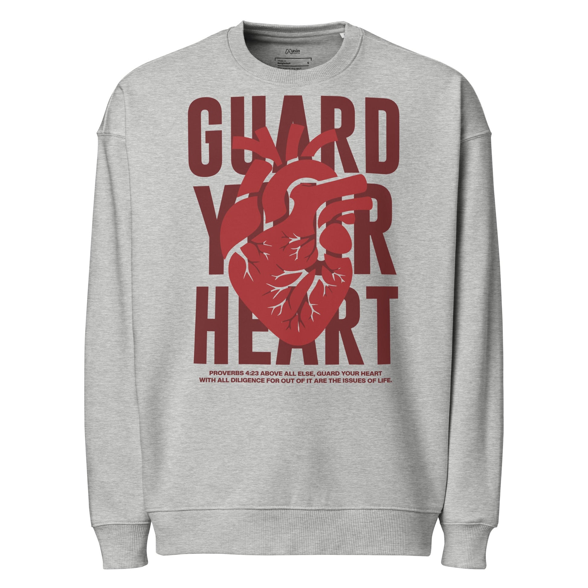 Guard your heart - Unisex Premium Organic Oversized Jumper by MASIN Fashion – Faith - based Wear
