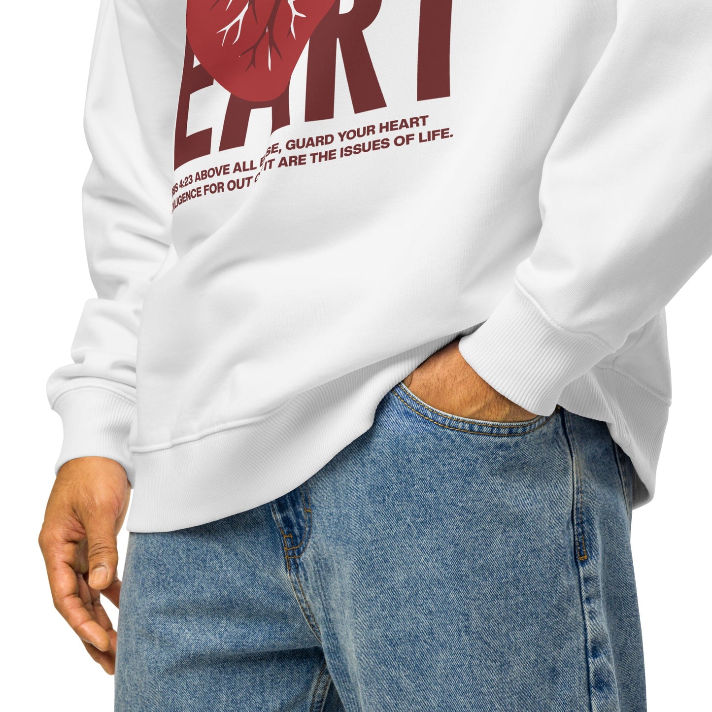 Guard your heart - Unisex Premium Organic Oversized Jumper by MASIN Fashion – Faith - based Wear