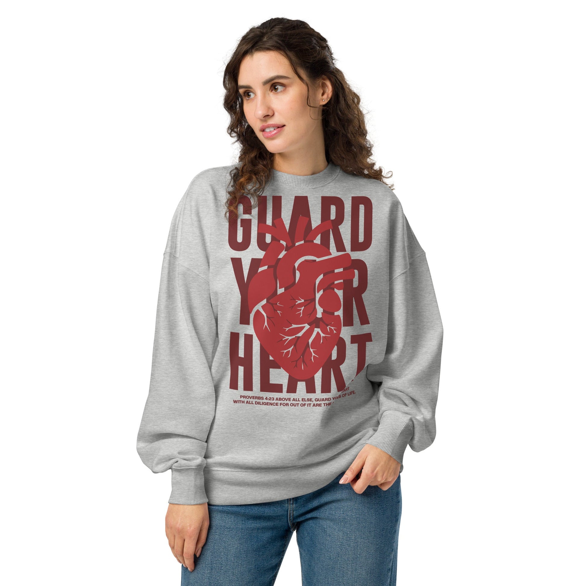 Guard your heart - Unisex Premium Organic Oversized Jumper by MASIN Fashion – Faith - based Wear