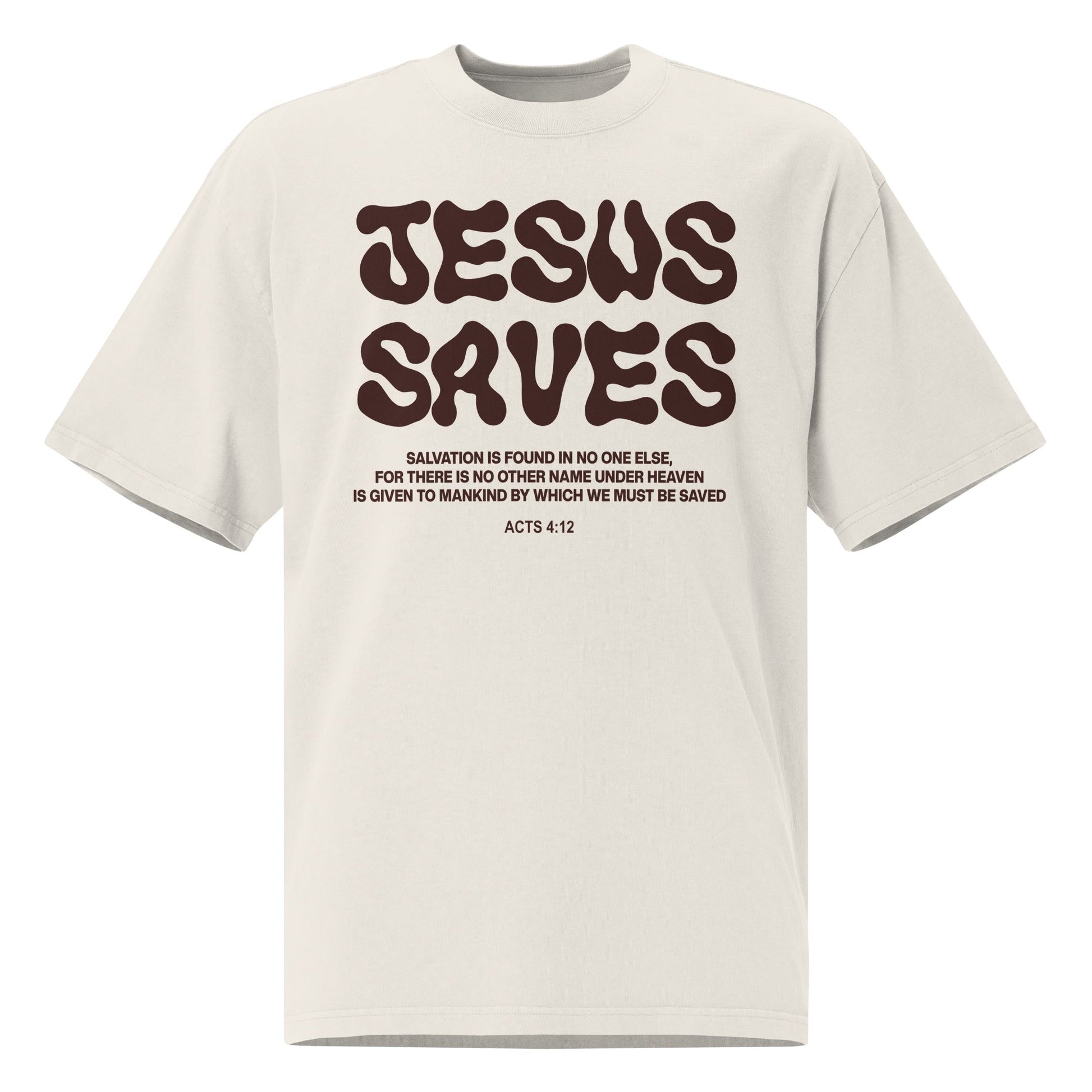 Jesus Saves - Unisex Vintage Oversized T-Shirt by MASIN Fashion – Faith - based Wear