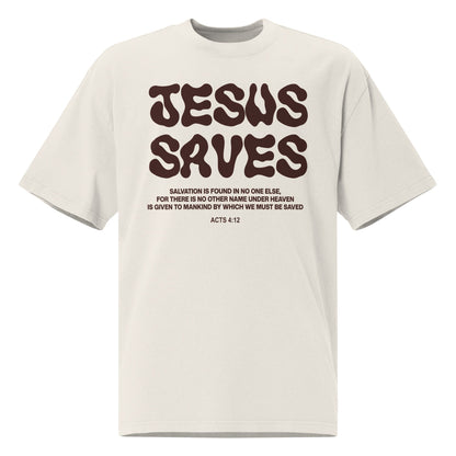 Jesus Saves - Unisex Vintage Oversized T-Shirt by MASIN Fashion – Faith - based Wear