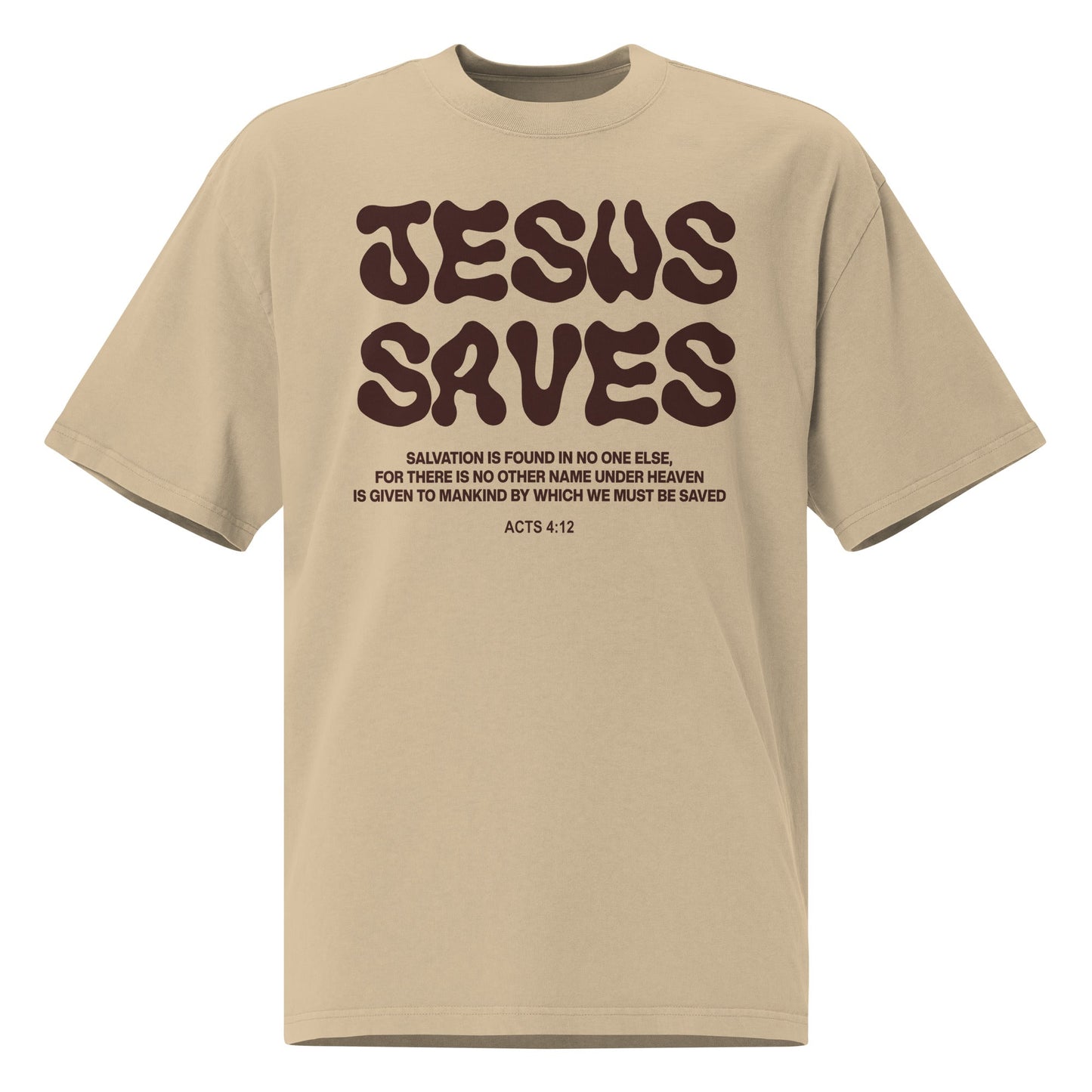 Jesus Saves - Unisex Vintage Oversized T-Shirt by MASIN Fashion – Faith - based Wear