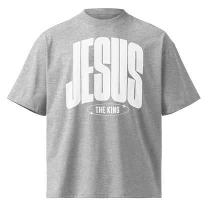 Jesus the King - Unisex Luxe Oversized High Neck T-Shirt - Back & Navy by MASIN Fashion – Faith - based Wear