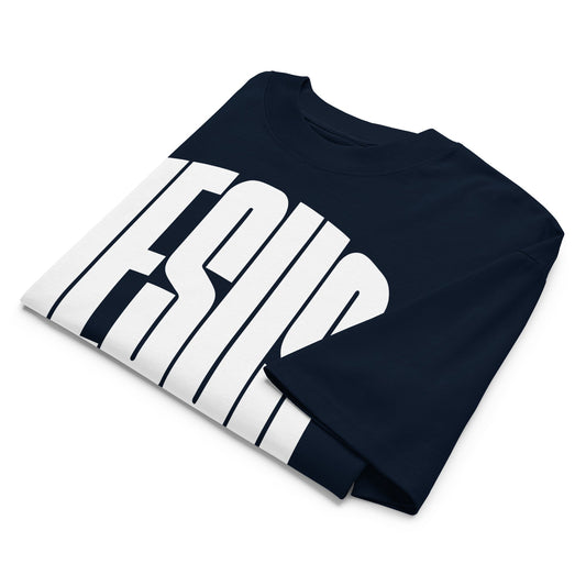 Jesus the King - Unisex Luxe Oversized High Neck T-Shirt - Back & Navy by MASIN Fashion – Faith - based Wear