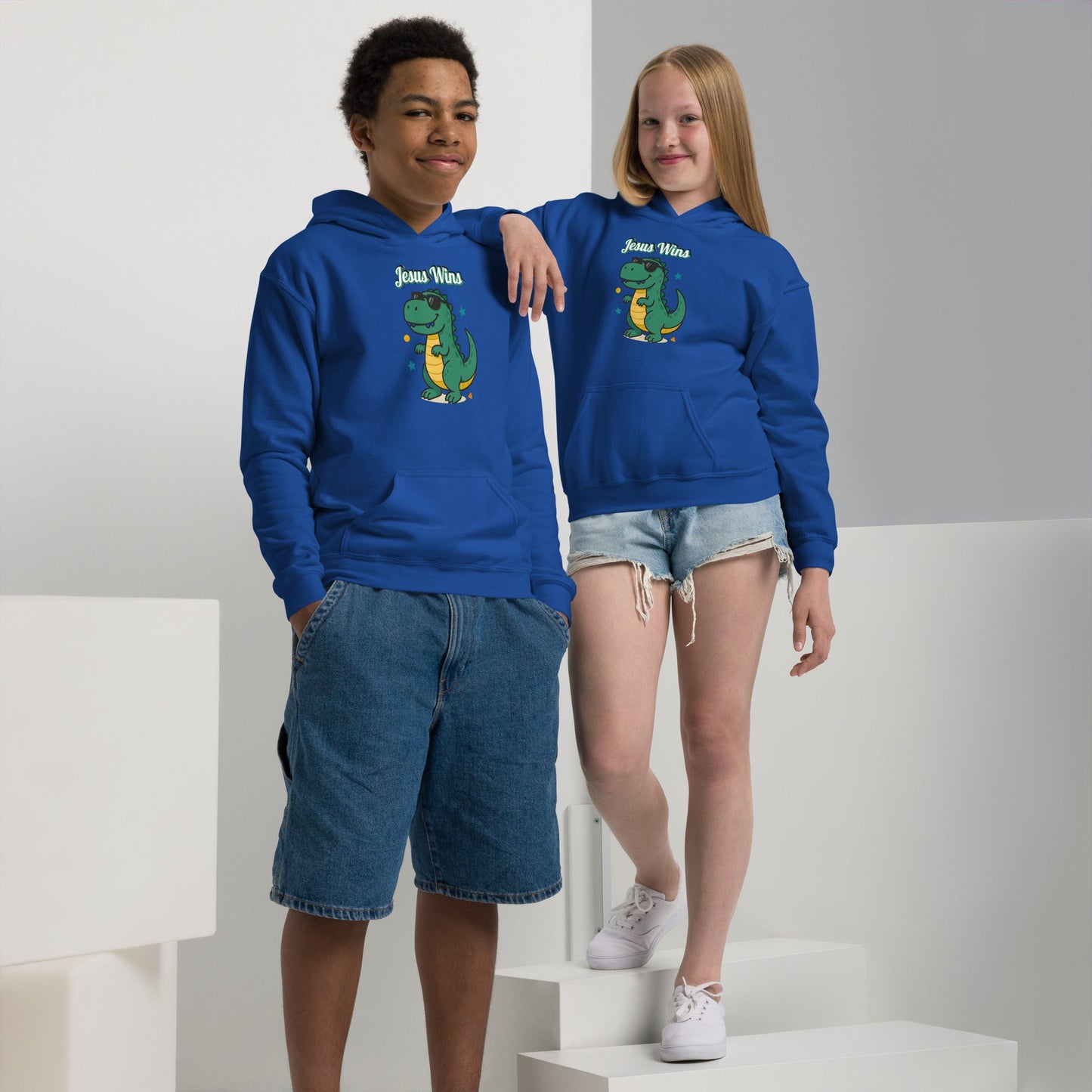 Jesus Wins - Youth essentials hoodie by MASIN Fashion – Faith - based Wear