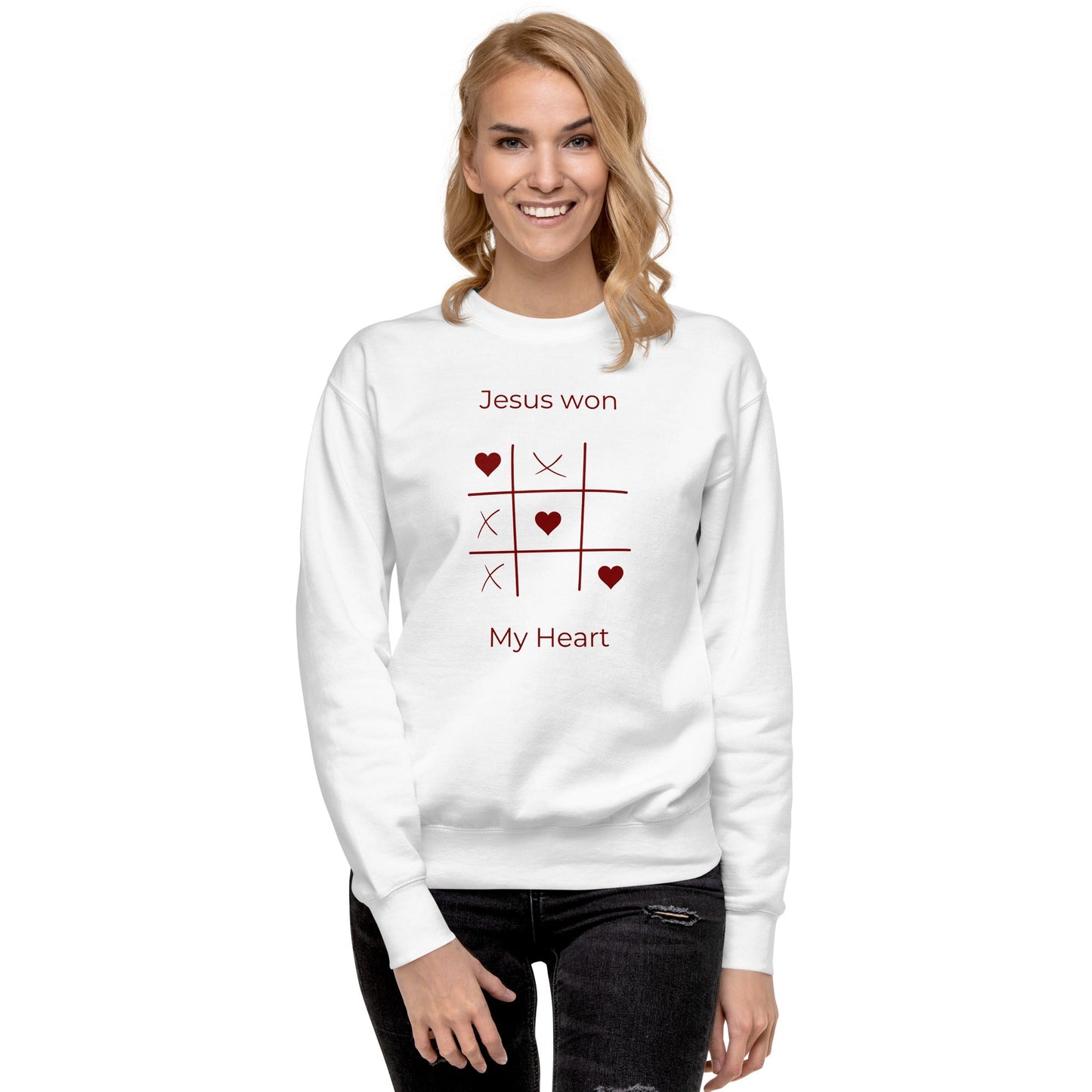 Jesus Won My Heart - Unisex Premium Jumper by MASIN Fashion – Faith - based Wear