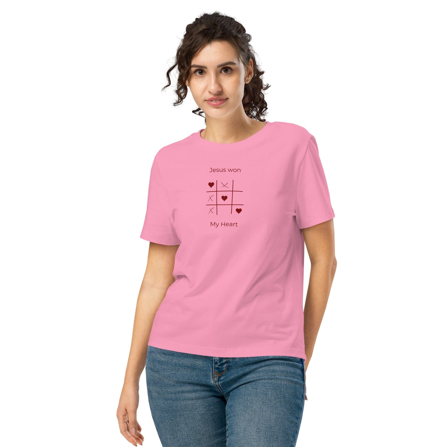Jesus Won my heart - Women’s organic ribbed neck t-shirt by MASIN Fashion – Faith - based Wear