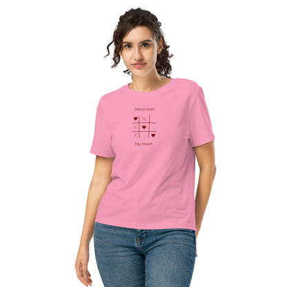 Jesus Won my heart - Women’s organic ribbed neck t-shirt by MASIN Fashion – Faith - based Wear