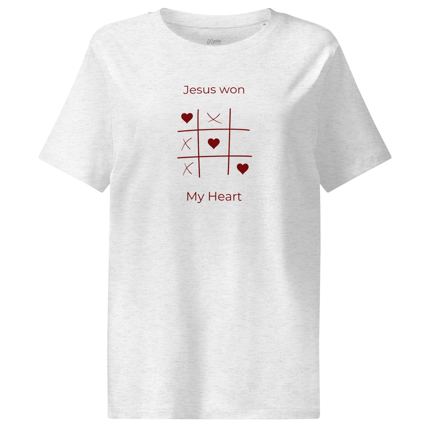 Jesus Won my heart - Women’s organic ribbed neck t-shirt by MASIN Fashion – Faith - based Wear