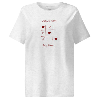 Jesus Won my heart - Women’s organic ribbed neck t-shirt by MASIN Fashion – Faith - based Wear