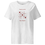 Jesus Won my heart - Women’s organic ribbed neck t-shirt by MASIN Fashion – Faith - based Wear