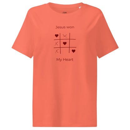 Jesus Won my heart - Women’s organic ribbed neck t-shirt by MASIN Fashion – Faith - based Wear