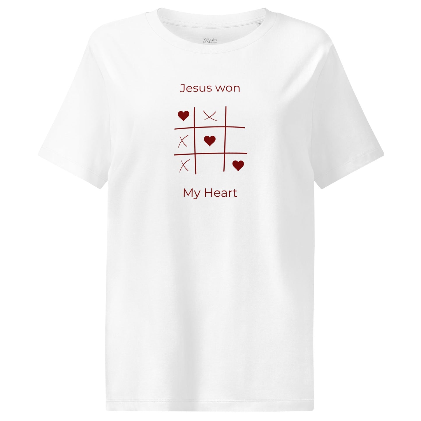 Jesus Won my heart - Women’s organic ribbed neck t-shirt by MASIN Fashion – Faith - based Wear