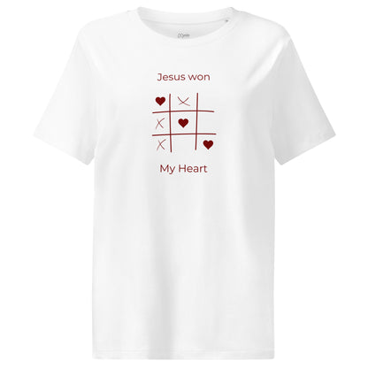 Jesus Won my heart - Women’s organic ribbed neck t-shirt by MASIN Fashion – Faith - based Wear