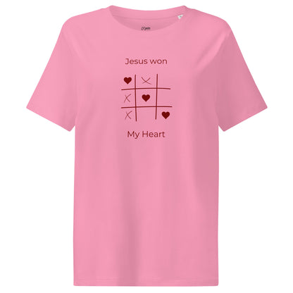Jesus Won my heart - Women’s organic ribbed neck t-shirt by MASIN Fashion – Faith - based Wear