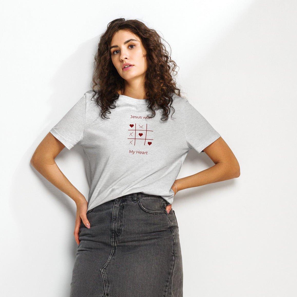 Jesus Won my heart - Women’s organic ribbed neck t-shirt by MASIN Fashion – Faith - based Wear