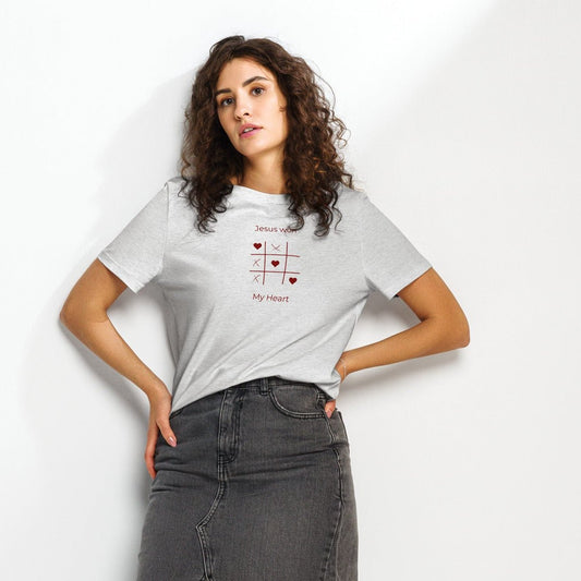 Jesus Won my heart - Women’s organic ribbed neck t-shirt by MASIN Fashion – Faith - based Wear