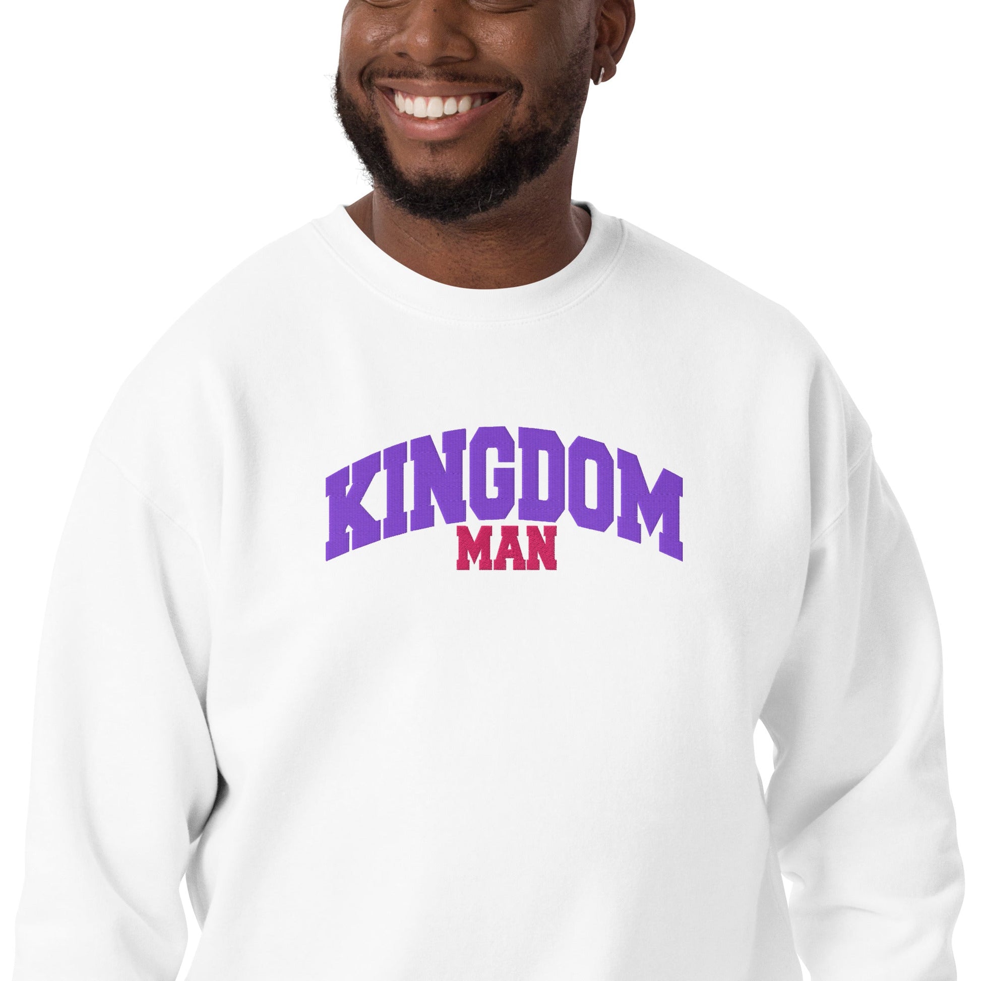 Kingdom couple - Embroidered Man Premium Sweatshirt by MASIN Fashion – Faith - based Wear