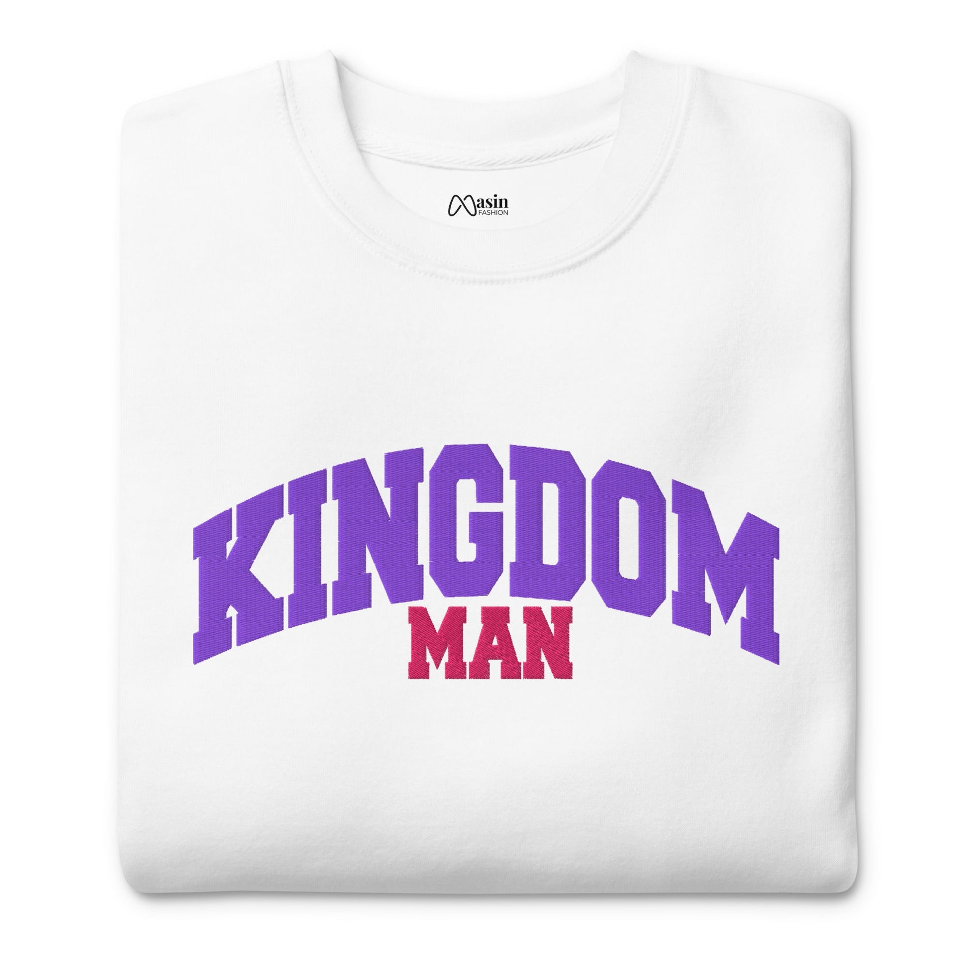 Kingdom couple - Embroidered Man Premium Sweatshirt by MASIN Fashion – Faith - based Wear