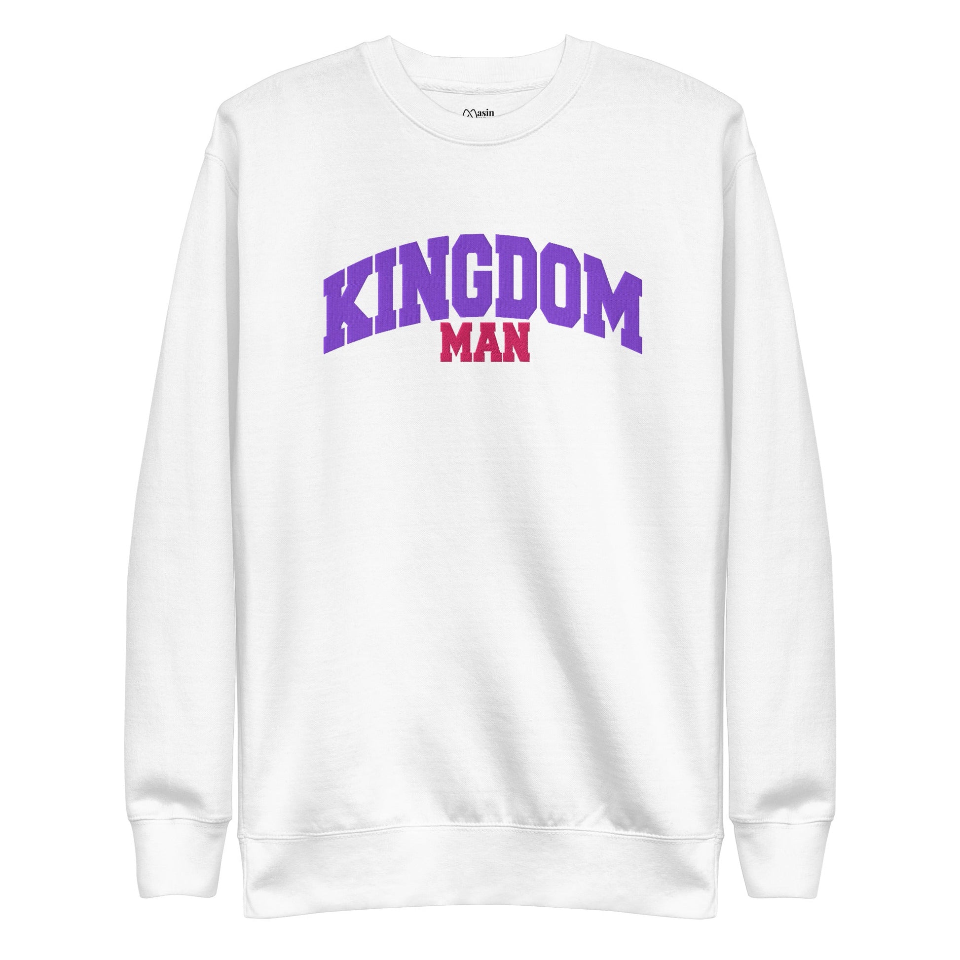 Kingdom couple - Embroidered Man Premium Sweatshirt by MASIN Fashion – Faith - based Wear