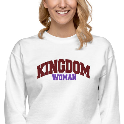 Kingdom Couple - Embroidered Woman Premium Sweatshirt by MASIN Fashion – Faith - based Wear
