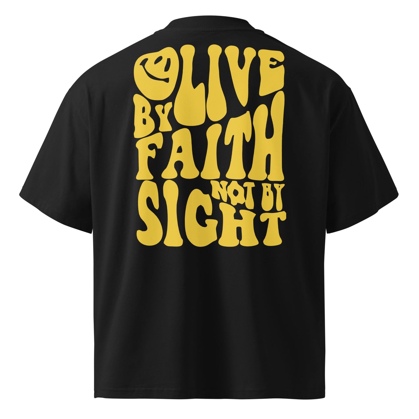 Live by Faith - Unisex Luxe Oversized High Neck T-Shirt by MASIN Fashion – Faith - based Wear