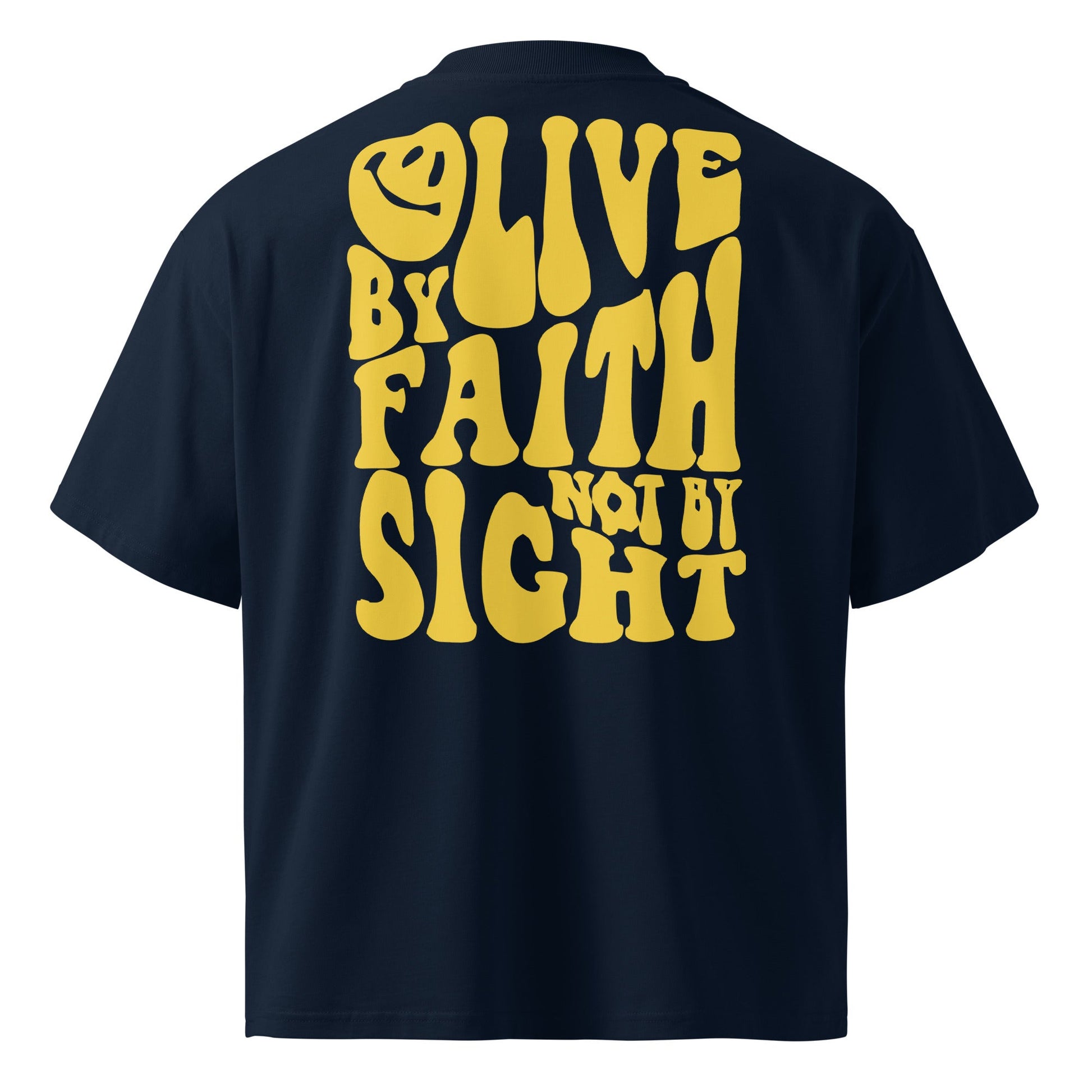 Live by Faith - Unisex Luxe Oversized High Neck T-Shirt by MASIN Fashion – Faith - based Wear