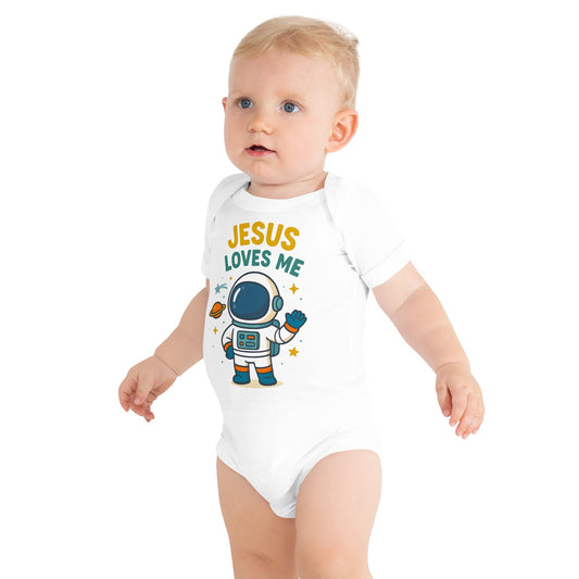 Masin Baby (3 - 24months) one piece - Jesus Loves Me by MASIN Fashion – Faith - based Wear