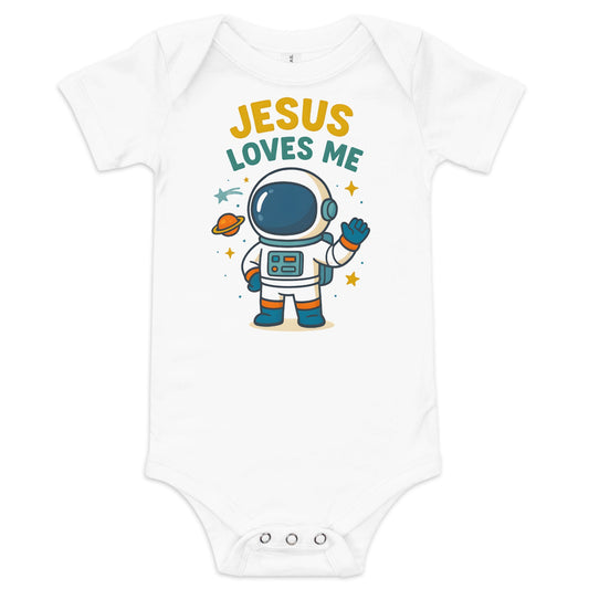 Masin Baby (3 - 24months) one piece - Jesus Loves Me by MASIN Fashion – Faith - based Wear