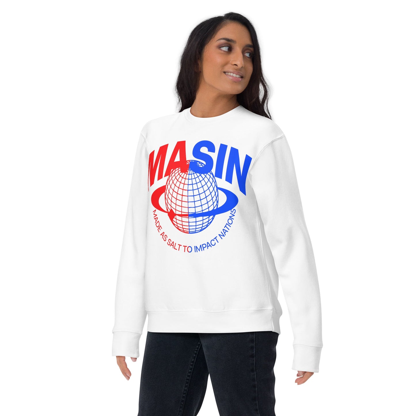 MASIN Definition BLUE RED - Unisex Premium Sweatshirt by MASIN Fashion – Faith - based Wear