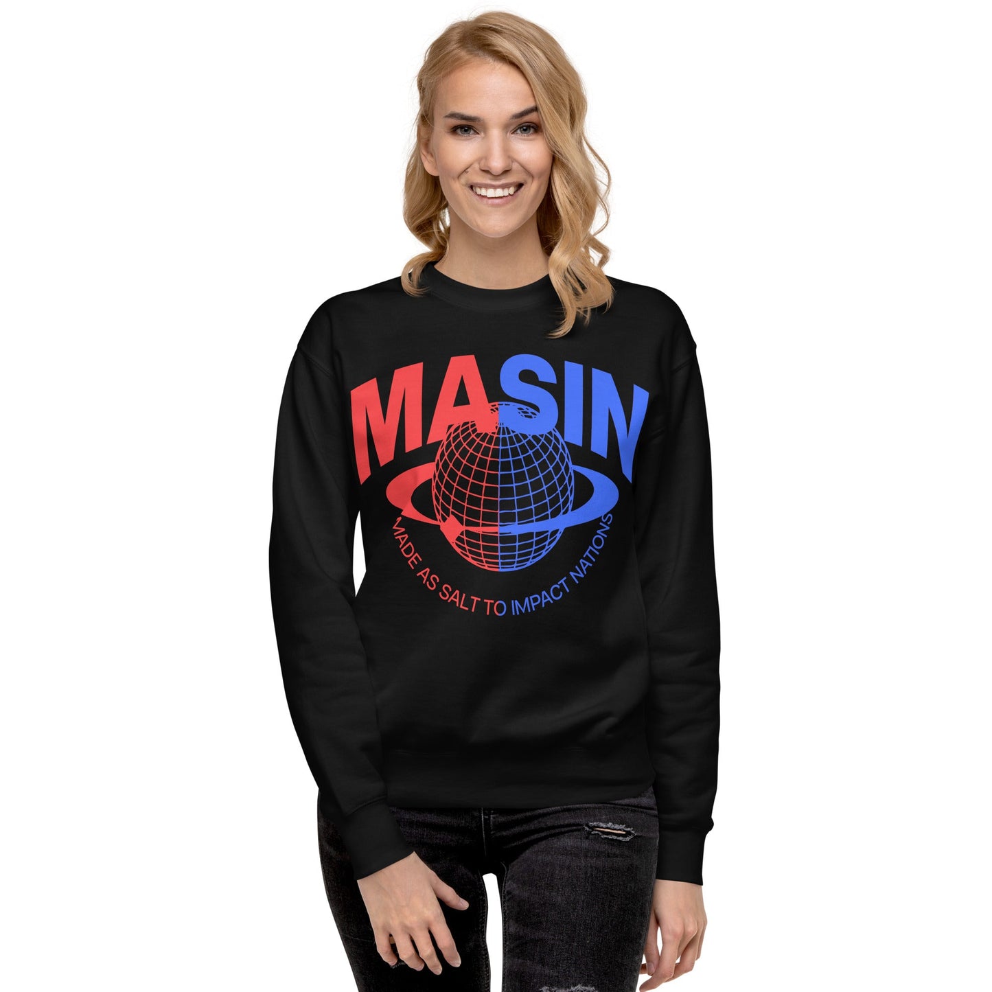 MASIN Definition BLUE RED - Unisex Premium Sweatshirt by MASIN Fashion – Faith - based Wear