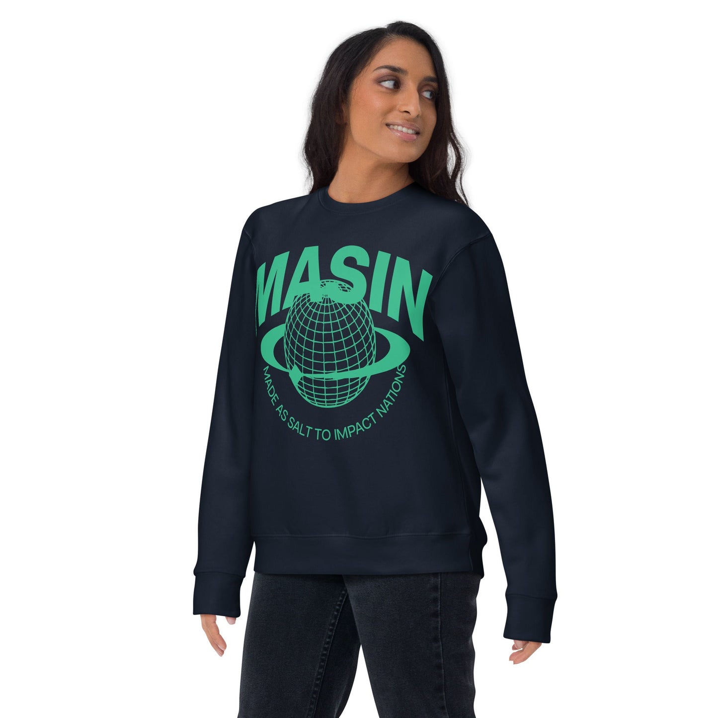 MASIN Definition GREEN - Unisex Premium Sweatshirt by MASIN Fashion – Faith - based Wear