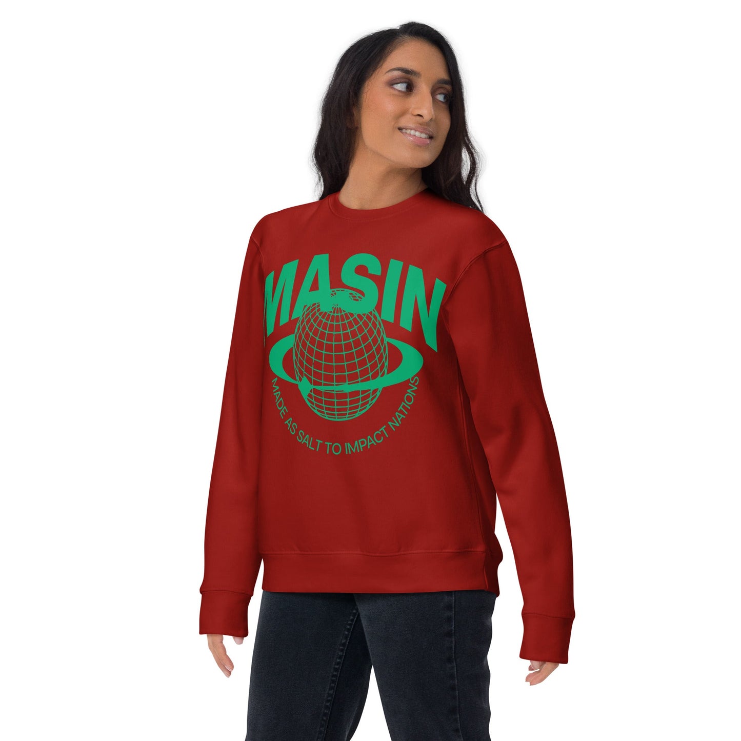 MASIN Definition GREEN - Unisex Premium Sweatshirt by MASIN Fashion – Faith - based Wear