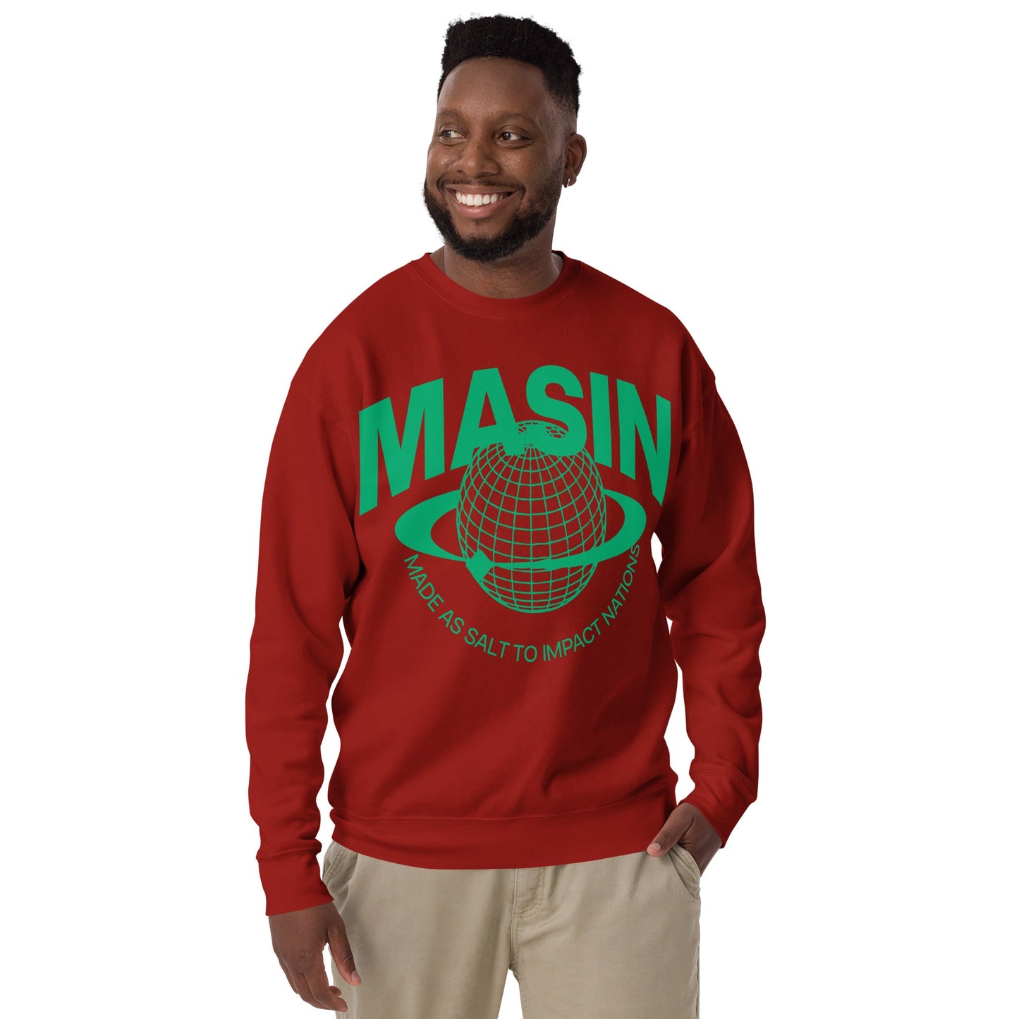 MASIN Definition GREEN - Unisex Premium Sweatshirt by MASIN Fashion – Faith - based Wear