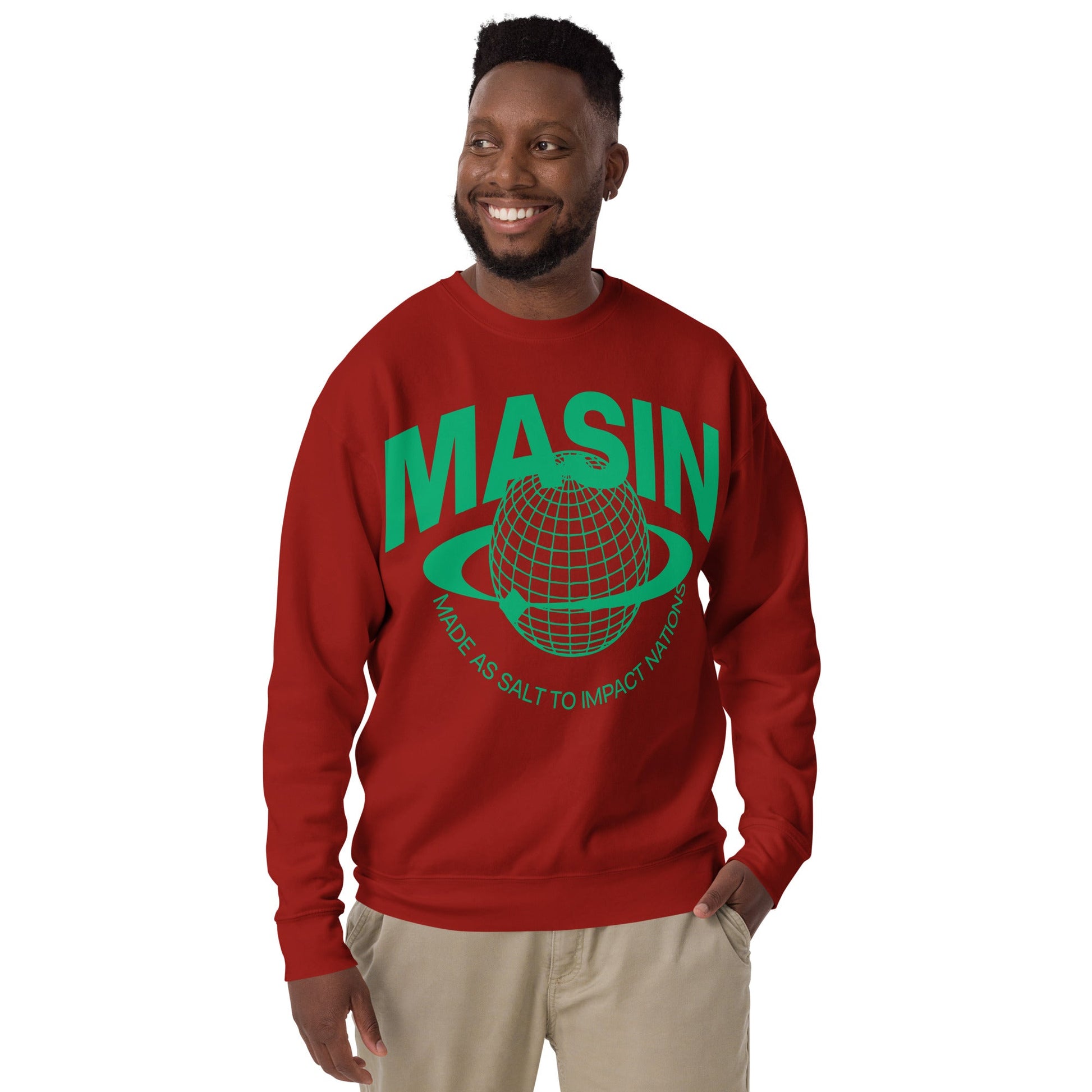 MASIN Definition GREEN - Unisex Premium Sweatshirt by MASIN Fashion – Faith - based Wear