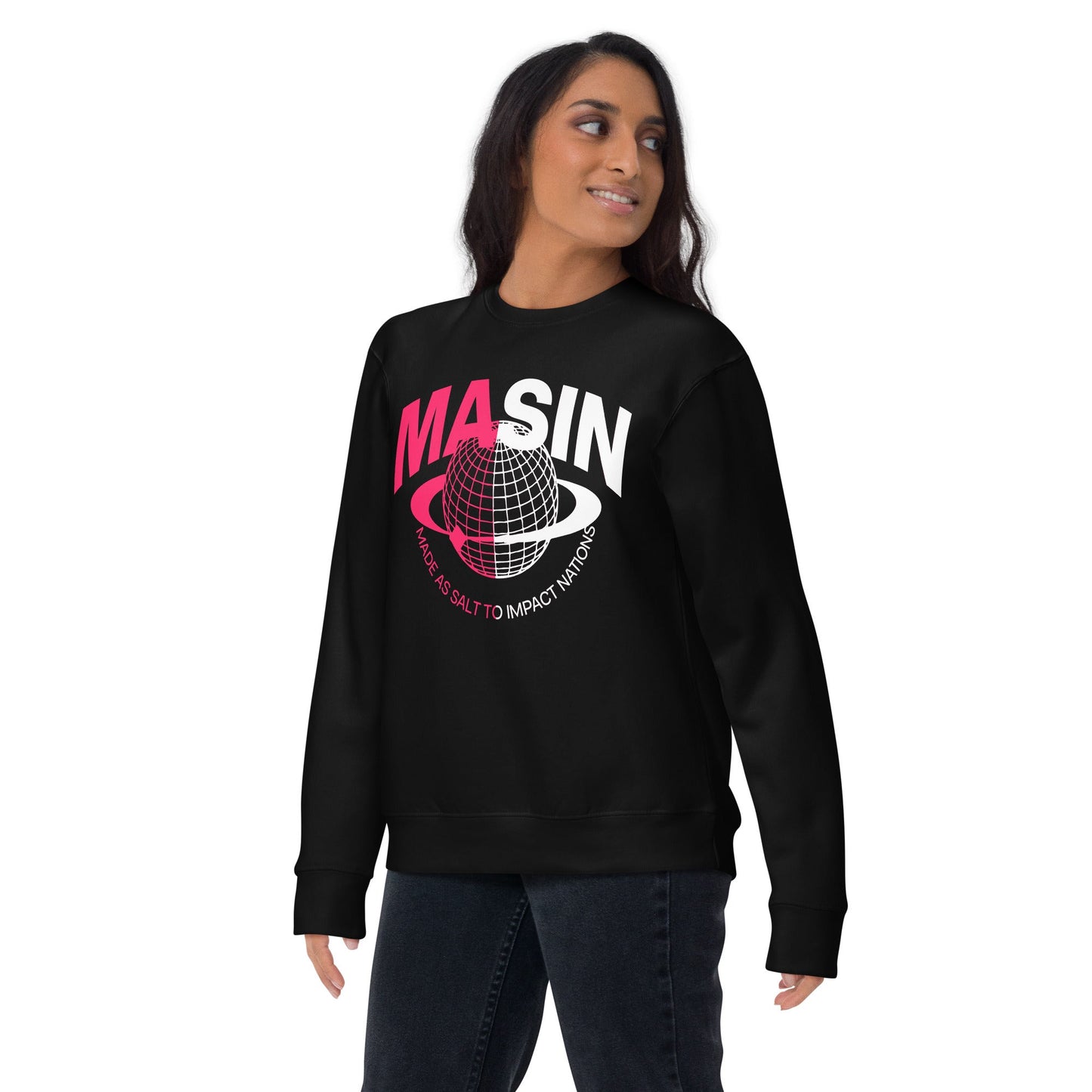 MASIN Definition WHITE PINK - Unisex Premium Sweatshirt by MASIN Fashion – Faith - based Wear