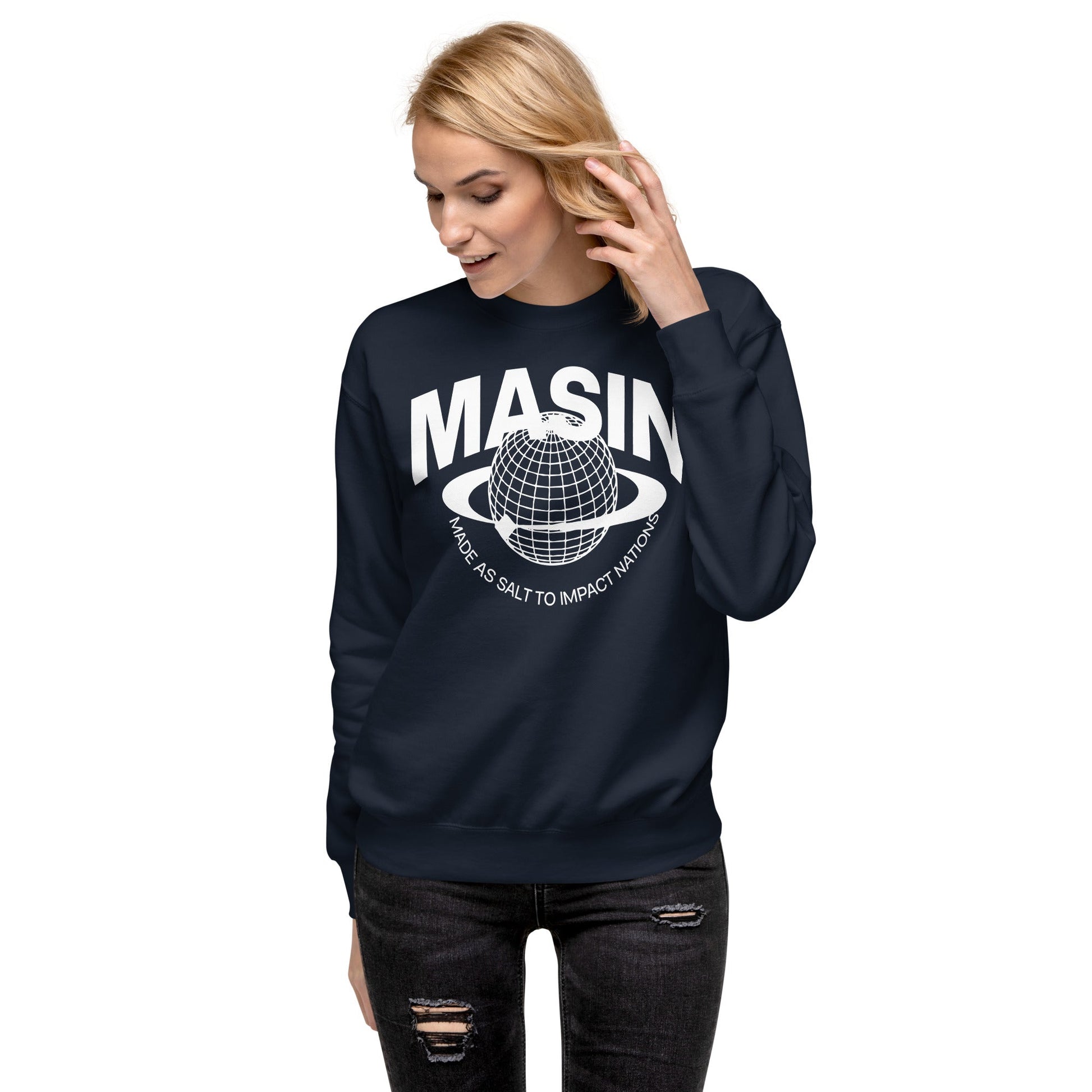 MASIN Definition WHITE - Unisex Premium Sweatshirt by MASIN Fashion – Faith - based Wear