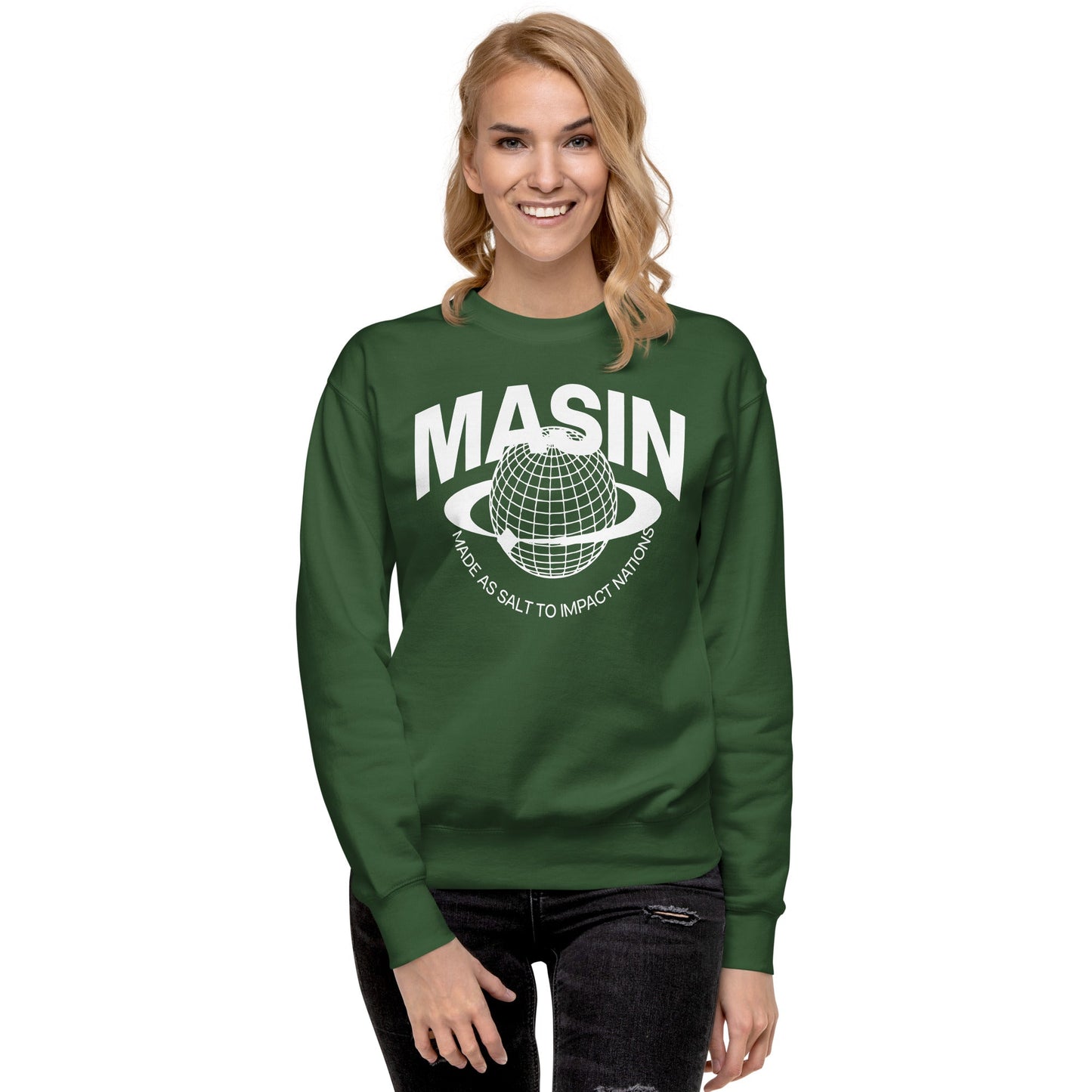 MASIN Definition WHITE - Unisex Premium Sweatshirt by MASIN Fashion – Faith - based Wear