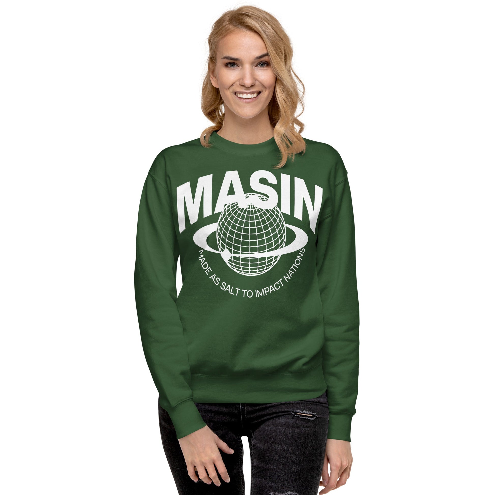 MASIN Definition WHITE - Unisex Premium Sweatshirt by MASIN Fashion – Faith - based Wear