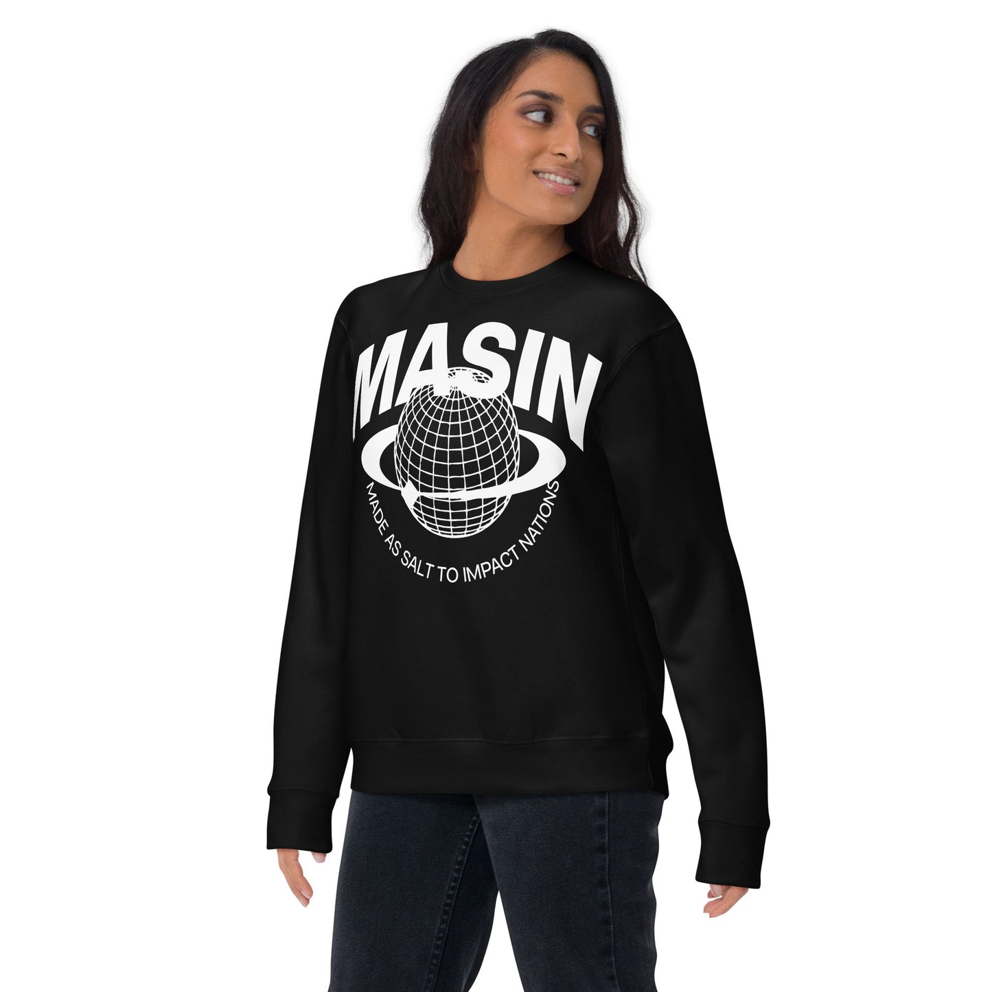 MASIN Definition WHITE - Unisex Premium Sweatshirt by MASIN Fashion – Faith - based Wear