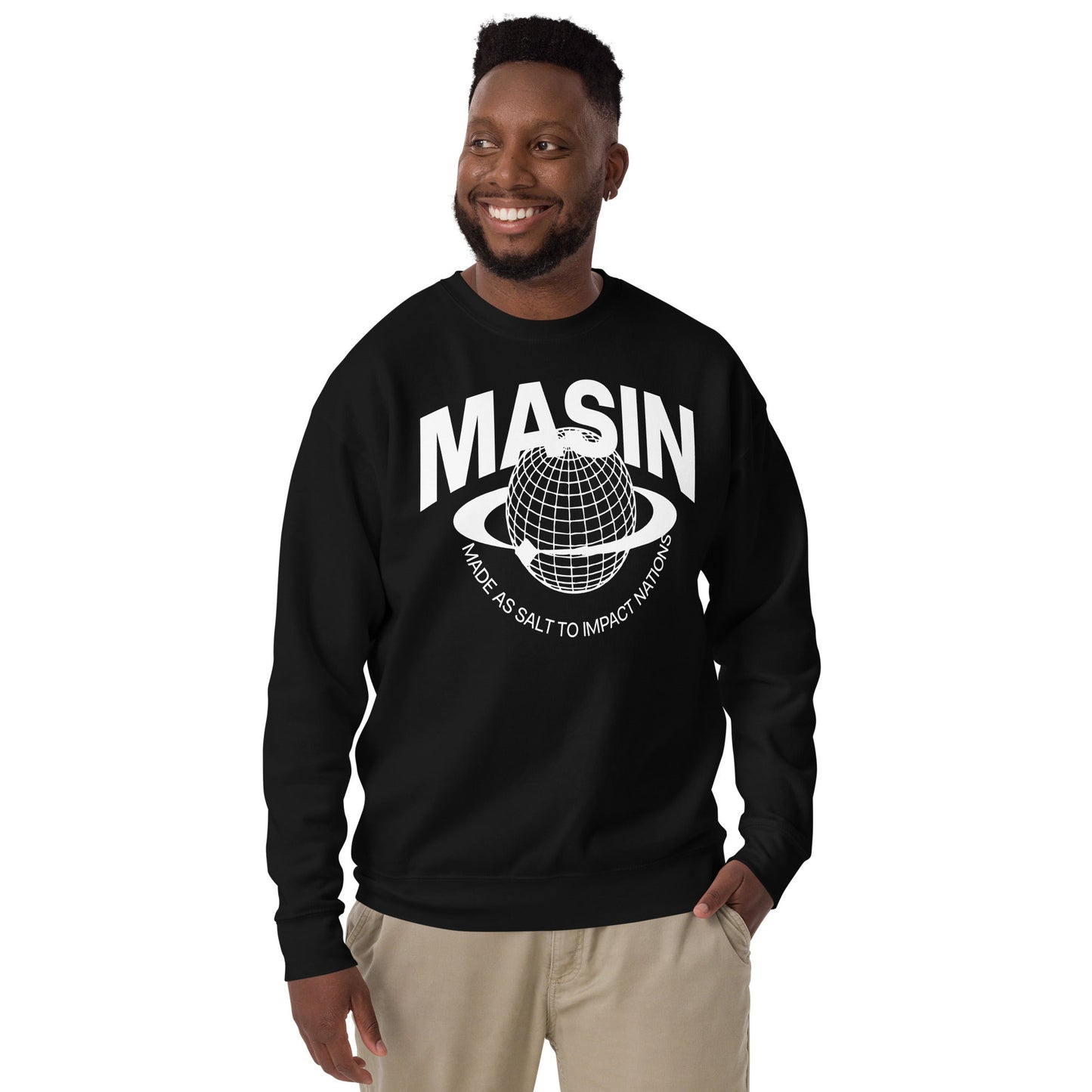 MASIN Definition WHITE - Unisex Premium Sweatshirt by MASIN Fashion – Faith - based Wear