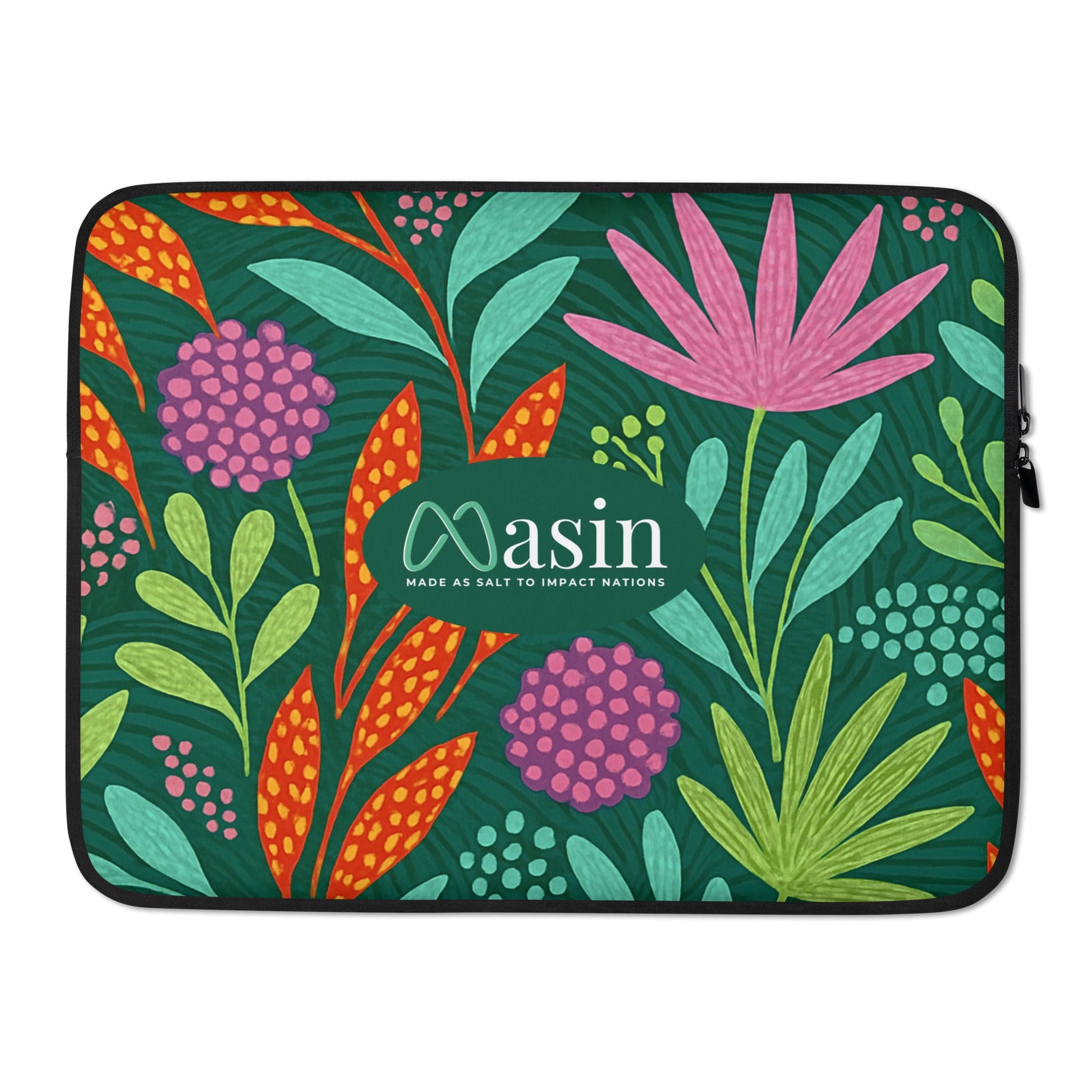 MASIN Green Floral - Laptop Sleeve by MASIN Fashion – Faith - based Wear