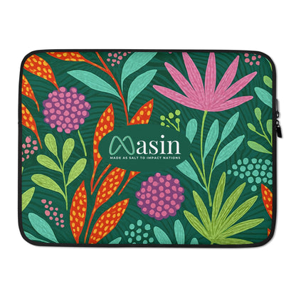 MASIN Green Floral - Laptop Sleeve by MASIN Fashion – Faith - based Wear