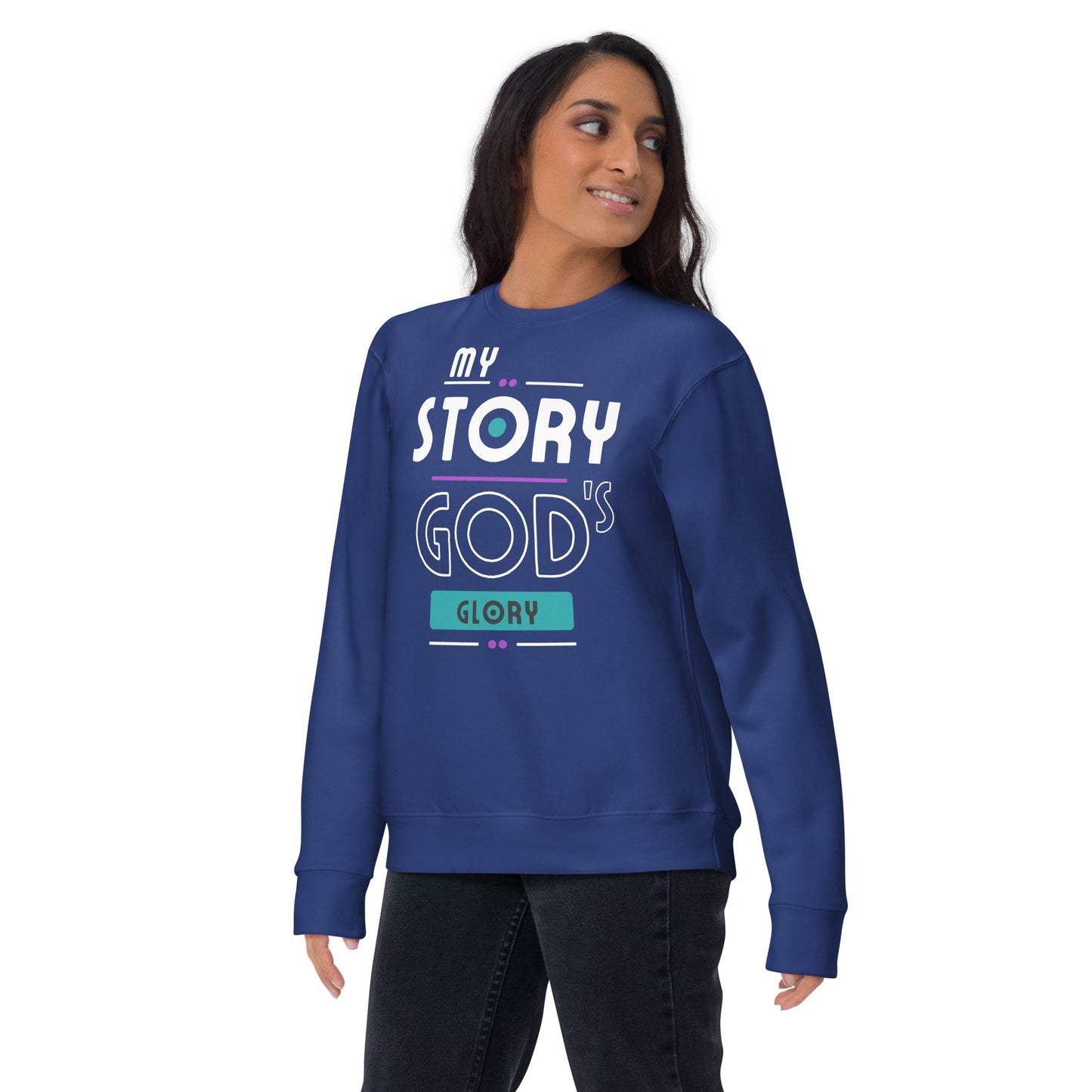 My Story; God's Glory - Unisex Premium Jumper by MASIN Fashion – Faith - based Wear