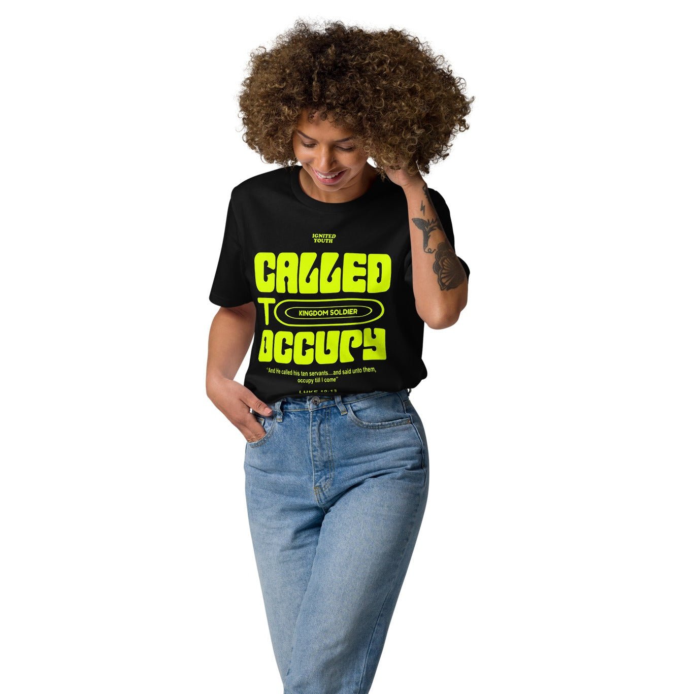OCCUPY Neon - Unisex Premium Organic Cotton T-Shirt by MASIN Fashion – Faith - based Wear