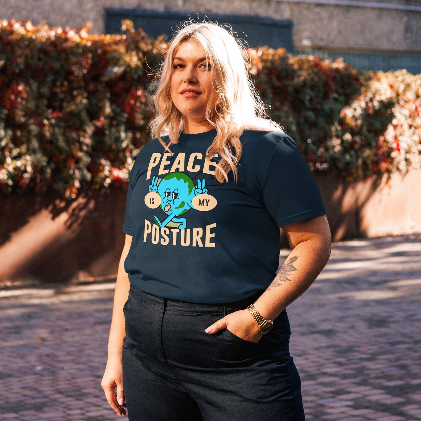 Peace is my posture - Premium Unisex organic cotton t-shirt by MASIN Fashion – Faith - based Wear