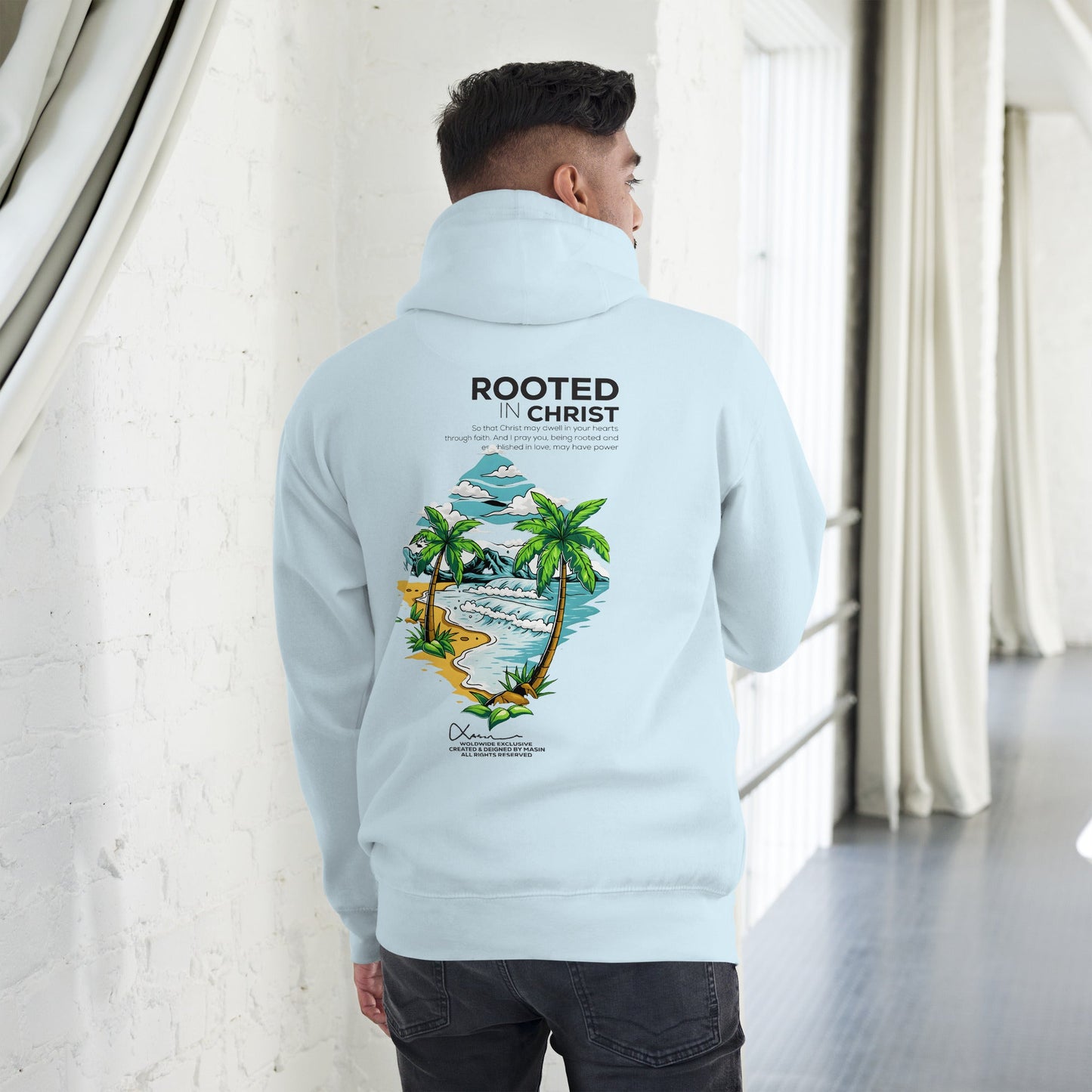 Rooted in Christ - Unisex LUXE Edition Hoodie by MASIN Fashion – Faith - based Wear
